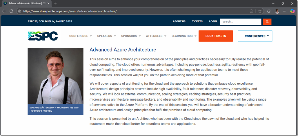 Advanced Azure Architecture | ESPC Conference, 2025