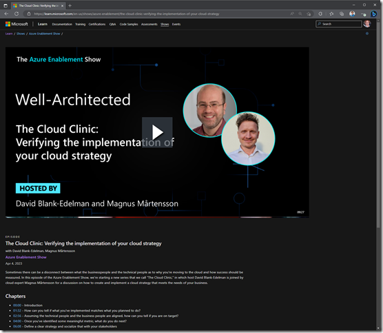 Episode listed in Microsoft Learn